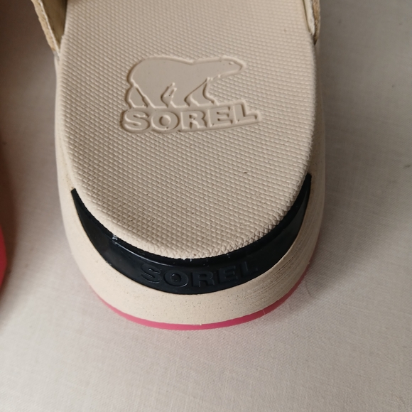 Sorel Sport Sandals Cream Pink Platform Snake Print Women’s 12 - Picture 5 of 10